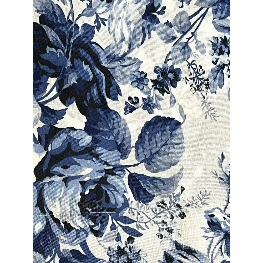 Laura Ashley Floral Blue White Roses Window Curtains 2 Panels 38x84” Joyce